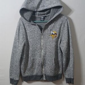 NFL Grey Hoodie with Vikings Logo and Yellow Accent